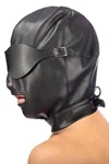 מסכת ראש BDSM במראה עור עם כיסוי עיניים נשלף – Fetish Tentation 2