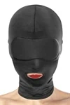 מסכת ראש BDSM מספנדקס שחור עם פתח לפה – Fetish Tentation