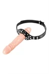 גאג פין כפול BDSM בגוון גוף עם דילדו פנימי וחיצוני – Fetish Tentation