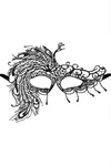 מסכת תחרה שחורה Crépuscule אסימטרית – Maskarade
