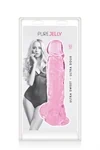 דילדו ריאליסטי XL ורוד שקוף 22 ס״מ עם בסיס ואקום – Pure Jelly 2