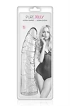 דילדו ריאליסטי שקוף 18.5 ס״מ מעוקל קלות – Pure Jelly 2