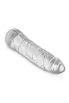דילדו ריאליסטי שקוף 18.5 ס״מ מעוקל קלות – Pure Jelly 3