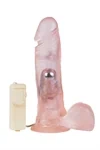דילדו ריאליסטי רוטט ורוד 21 ס״מ עם בסיס ואקום – Real Size Jelly