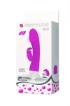 PRETTY LOVE WILL - ויברטור ארנב מסיליקון איכותי 30 מצבי רטט נטען USB 2