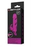 PRETTY LOVE מאריך לגבר מסיליקון עם ממריץ דגדגן ארנב רוטט 5.5 אינץ 2