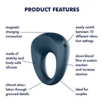 SATISFYER POWER RING - סטיספייר טבעת רוטטת לגבר 6