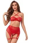 סט רתמה אדום בן 3 חלקים S/M 36/38 PARIS HOLLYWOOD 3