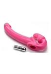 7X Revolver Slim Vibrating Strapless Strap-On Pink - סטראפאון סטראפלס עבה במיוחד 4