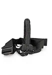 Hollow Strap-on with Balls - 7''/ 18 cm - סטראפ און חלול לגבר שחור עם ביצים 18 ס"מ 6