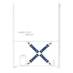 מחבר ריסון Hogtie כחול עם 4 רצועות ג׳ינס – Ouch! by Shots 5