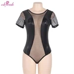 בגד גוף שחור עם רשת שקופה Sexy Lingerie 3