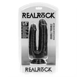 דילדו כפול ריאליסטי שחור עם בסיס ואקום – RealRock 2
