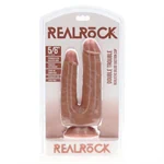 דילדו כפול ריאליסטי בגוון Tan עם בסיס ואקום – RealRock 2