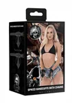 אזיקי BDSM שחורים עם ניטים ושרשראות – !OUCH 4