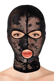 מסכת ראש פטיש BDSM מתחרה שחורה – Fetish Tentation