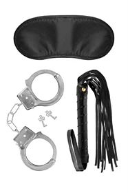 ערכת BDSM – אזיקים, פלוגר ומסכת עיניים מבית Fetish Tentation
