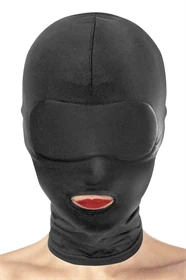 מסכת ראש BDSM מספנדקס שחור עם פתח לפה – Fetish Tentation