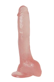דילדו ריאליסטי ורוד 25 ס״מ עם בסיס ואקום – Real Size Jelly
