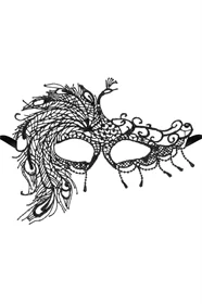 מסכת תחרה שחורה Crépuscule אסימטרית – Maskarade