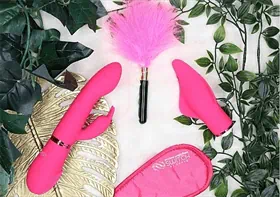 PLEASURE KIT PINK קיט ויברטורים יוקרתי מסיליקון איכותי 10 מצבי רטט נטען
