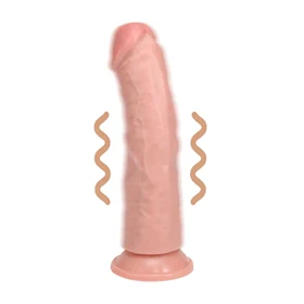דילדו ריאליסטי רוטט מעוקל 20.5 ס״מ בגוון גוף – RealRock