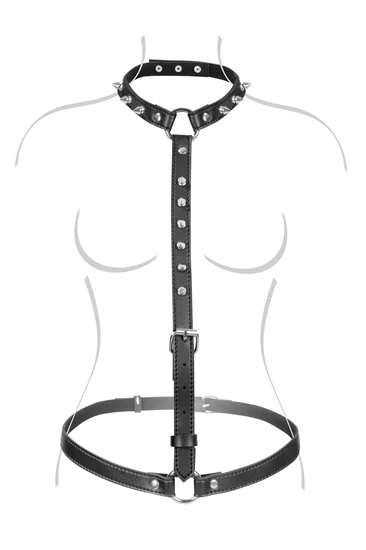 הארנס רתמת חזה BDSM מתכווננת עם קוצים – Fetish Tentation