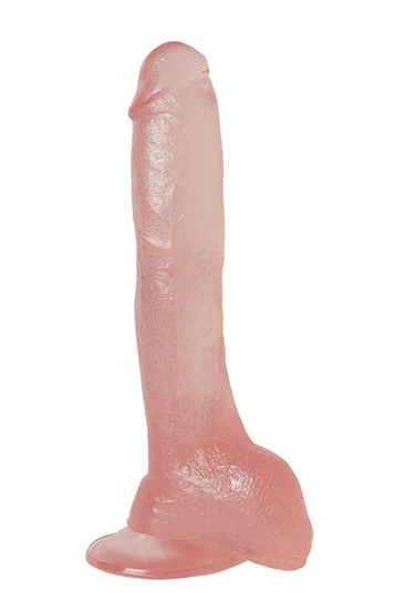 דילדו ריאליסטי ורוד 25 ס״מ עם בסיס ואקום – Real Size Jelly