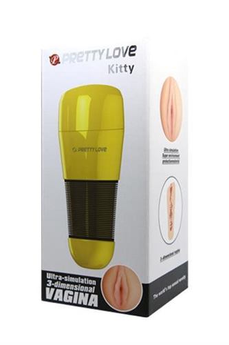 PRETTY LOVE KITTY איבר מין איכותי - פנס כוס 3 מיימדים
