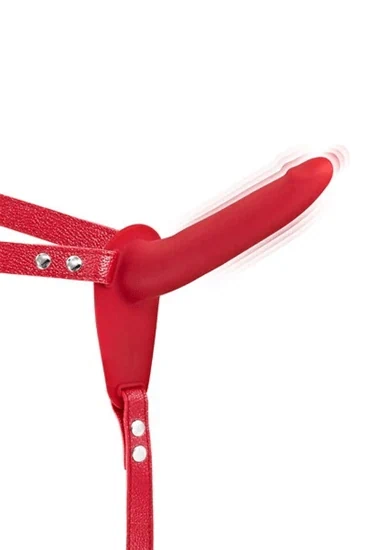 FETISH TENTATION - סטראפ און מסיליקון משובח 10 מצבי רטט נטען אדום
