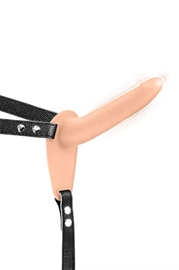 FETISH TENTATION - סטראפ און מסיליקון משובח 10 מצבי רטט נטען צבע גוף