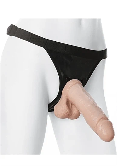 סטראפ און יוקרתי מסיליקון 20 ס״מ  Realistic Cock + Ultra Harness - 8" / 20 cm