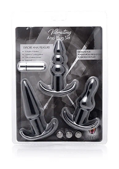 סט 3 פלאגים רוטטים 10 מצבים מסיליקון