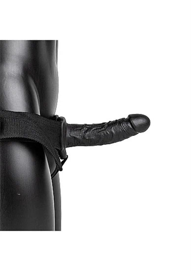 Hollow Strap-on  - 6''/ 15,5 cm סטראפ און חלול לגבר שחור 15.5 ס"מ