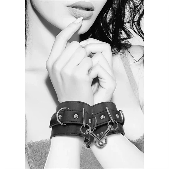 אזיקי ידיים וקרסוליים BDSM מעור מתכווננים מבית Ouch! by Shots